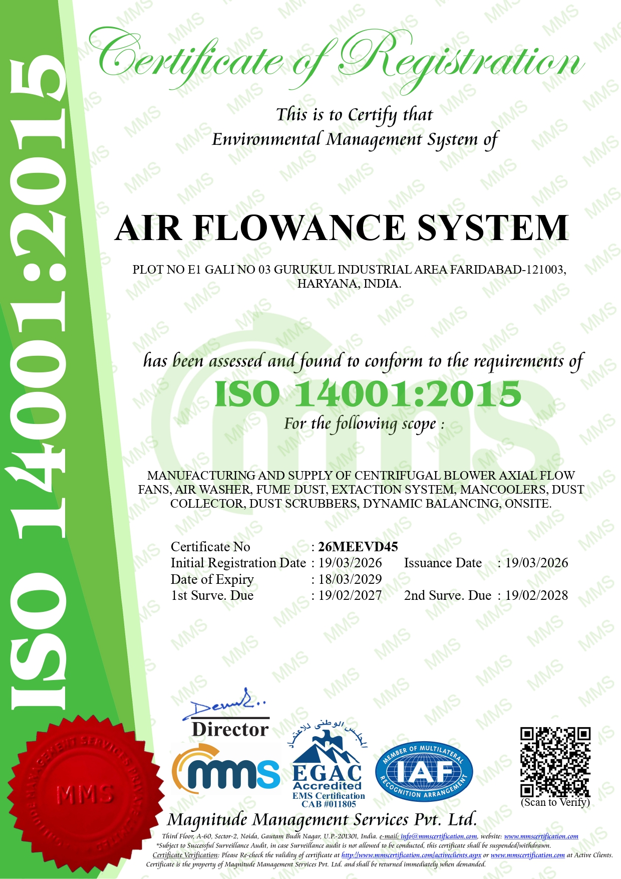 ISO 14001 Certificate