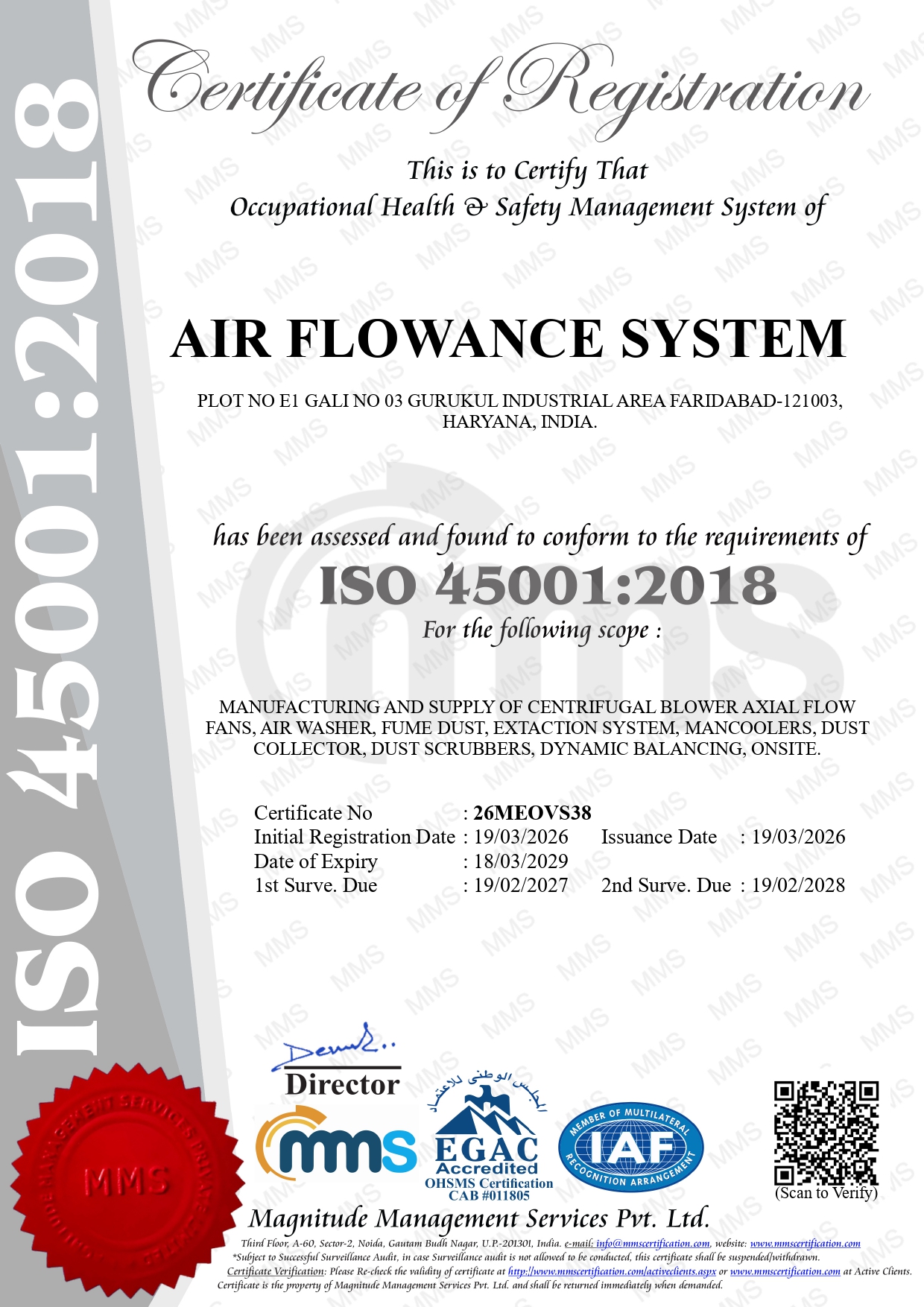 ISO 45001 Certificate