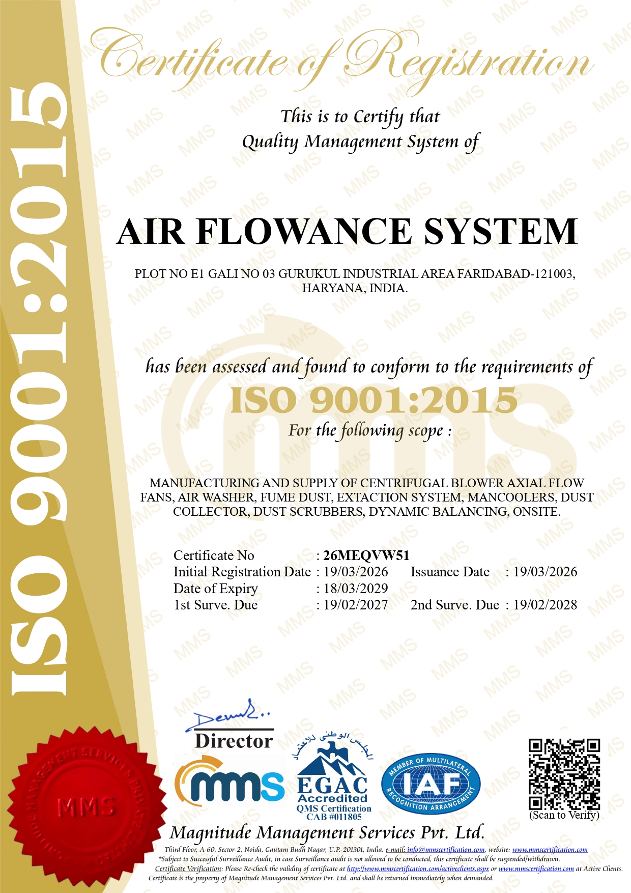ISO 9001 Certificate