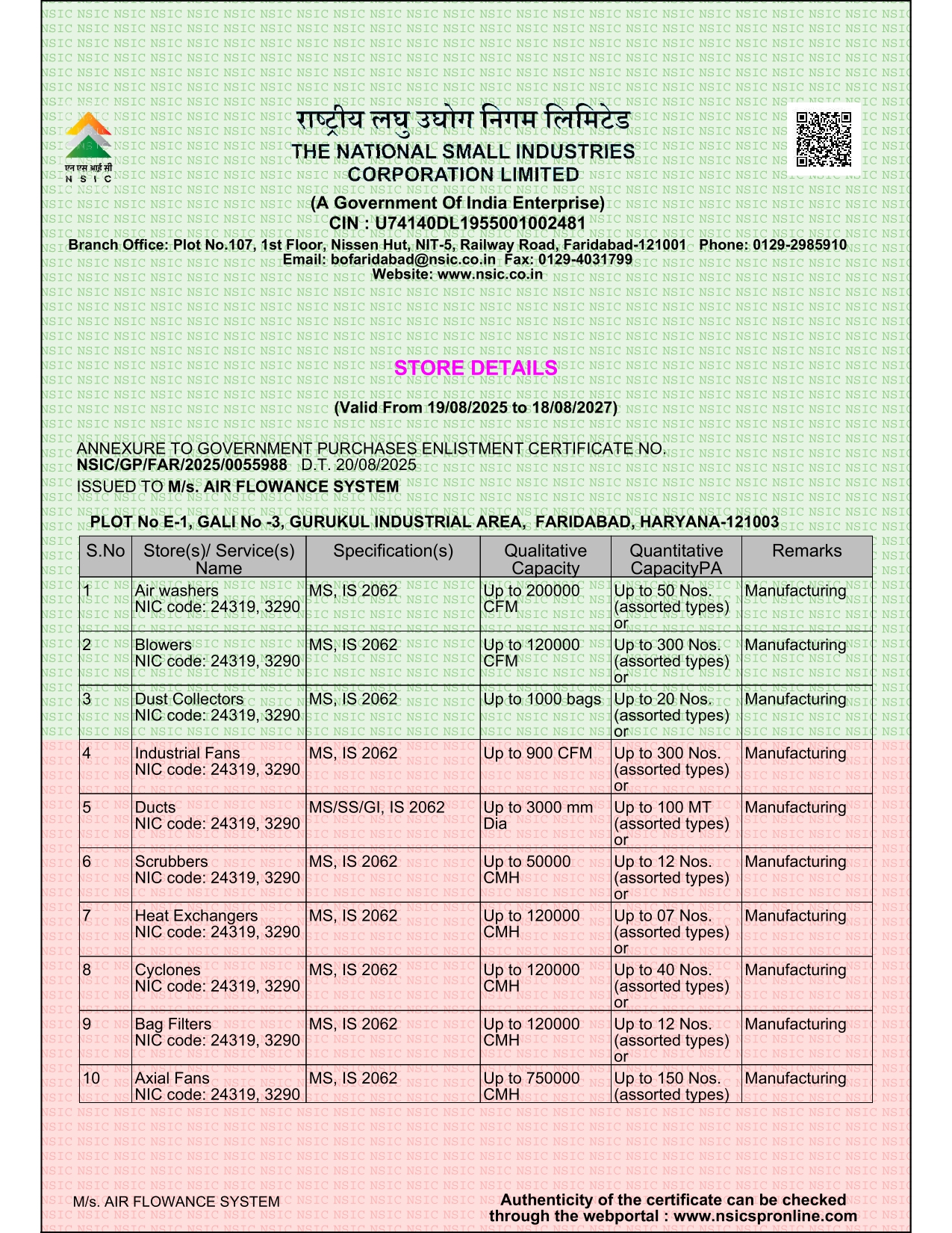 NSIC Certificate Page 2