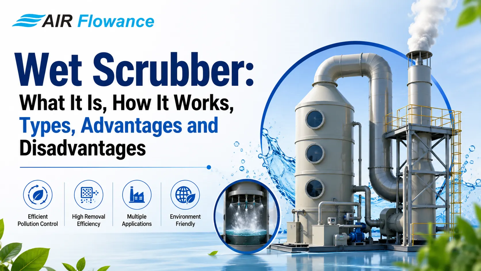 Read more about the article Wet Scrubber : What It Is, How It Works, Types, Advantages and Disadvantages